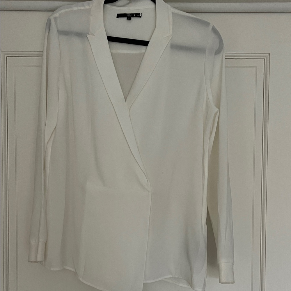 Tibi Cream Long Sleeve Blouse